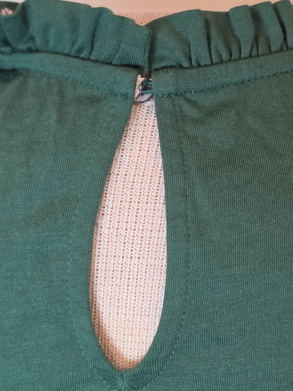 Boden Ruffle Long Sleeve Top Size 0 NWT Emerald Green Jersey Minimalist Frill - Picture 10 of 13